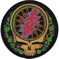 Steal Your Face W/ Vines Round Embroidered Patch