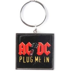 AC/DC Plug Me In Metal Key Chain