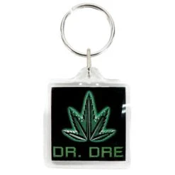 Pot Leaf Plastic Key Chain