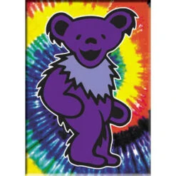 Purple Bear On Tie Dye Magnet