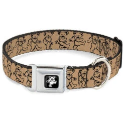 1 1/2 Inch Wide Medium Dog Collar/Tan Dancing Bears Pet Wear