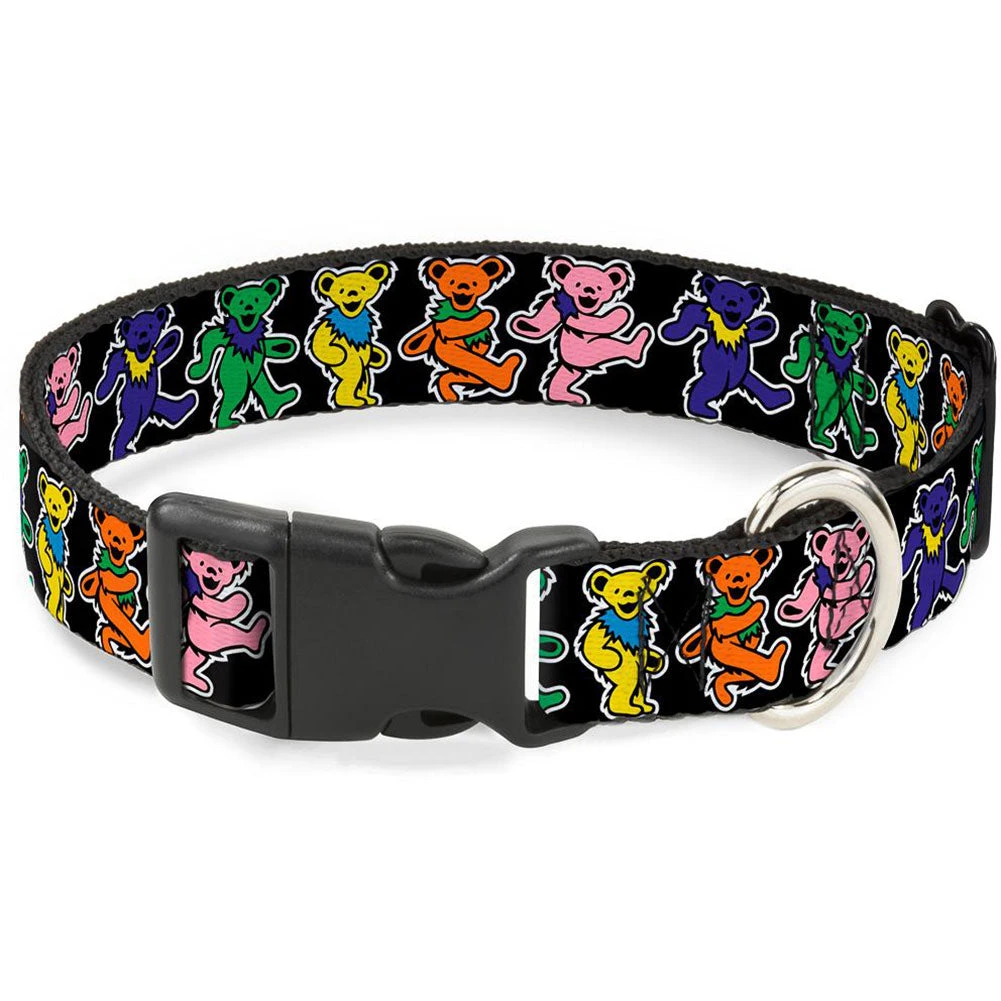 Medium Dog 1 Inch Wide Plastic Clip Collar/Dancing Bears Pet Wear