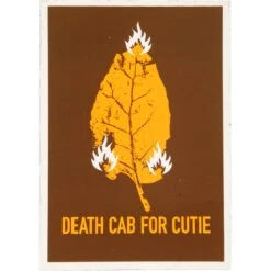 Leaf (Orange & White On Brown) (3.5" X 5.25") Sticker