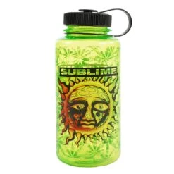 Sun Logo 35oz Green Plastic Water Bottle W Screw Down Lid Water Bottle