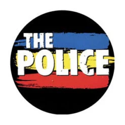 Police Striped Logo Button