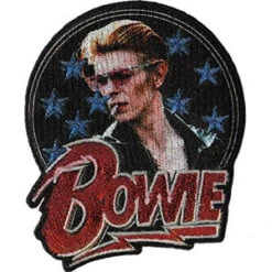 DAVID BOWIE Stars Glitter Embroidered Patch
