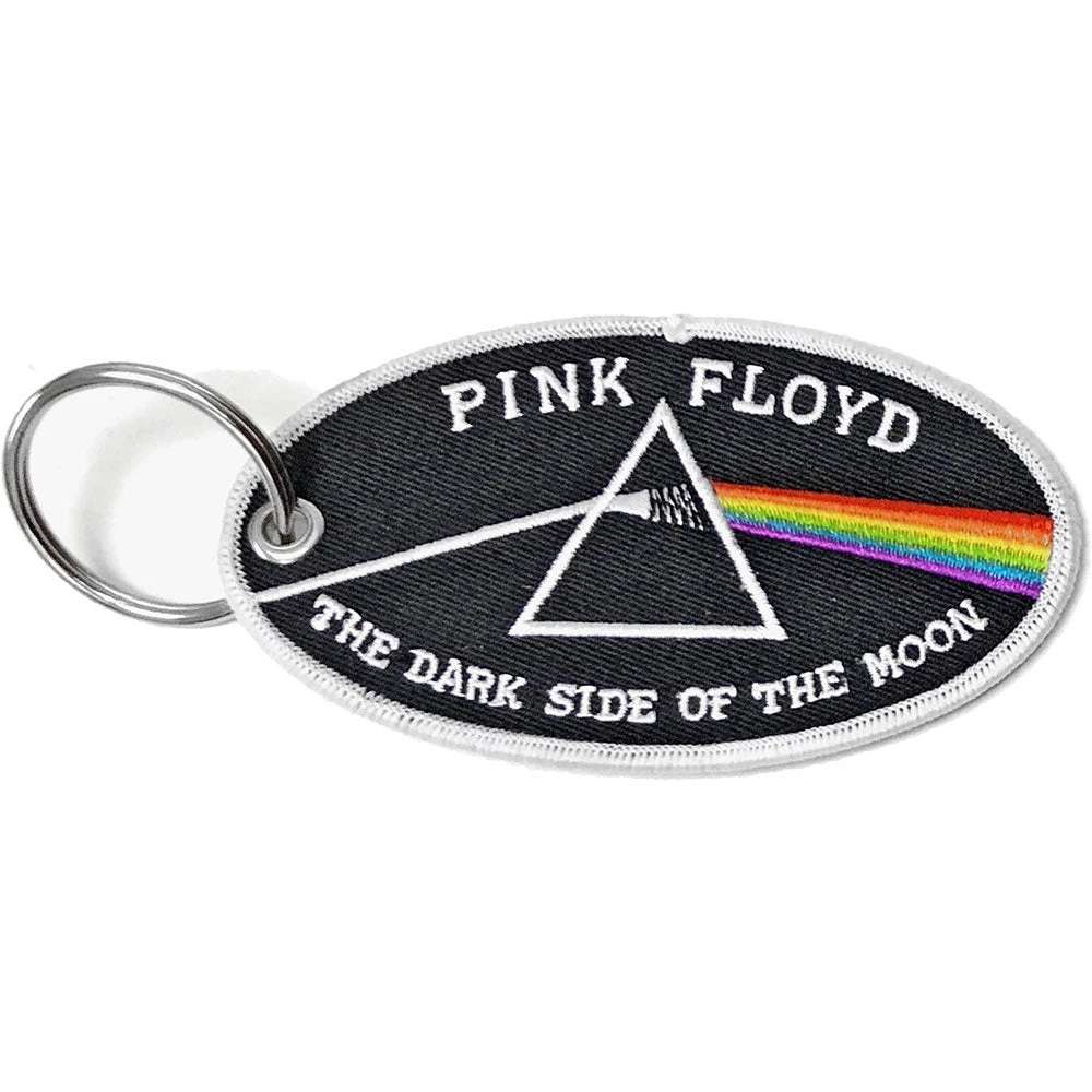 Pink Floyd Dark Side Of The Moon Oval White Border Plastic Key Chain