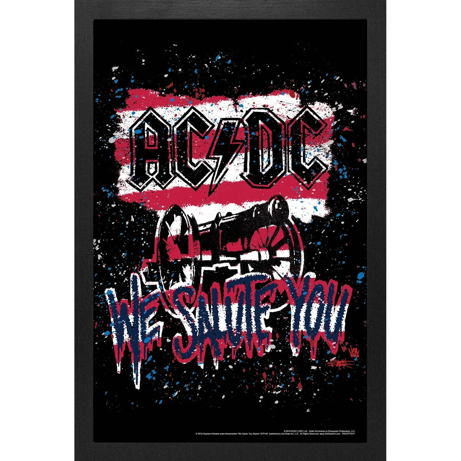 AC/DC Stephen Fiswick - We Salute You Framed Wall Art