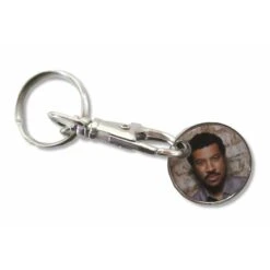 Brick Wall Color Photo Metal Clip Keychain Pop Music Plastic Key Chain