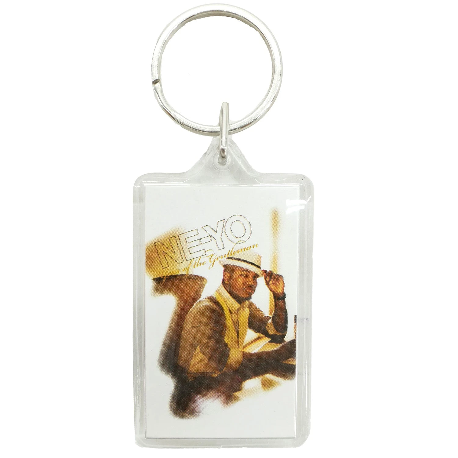 White Fedora Acrylic Keychain Plastic Key Chain - Image 2