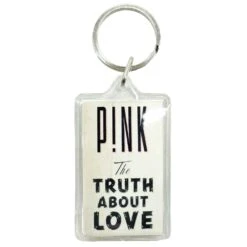 Pink The Truth About Love Plastic Key Chain
