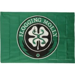 Shamrock Logo On Green BackgroundPoster Flag