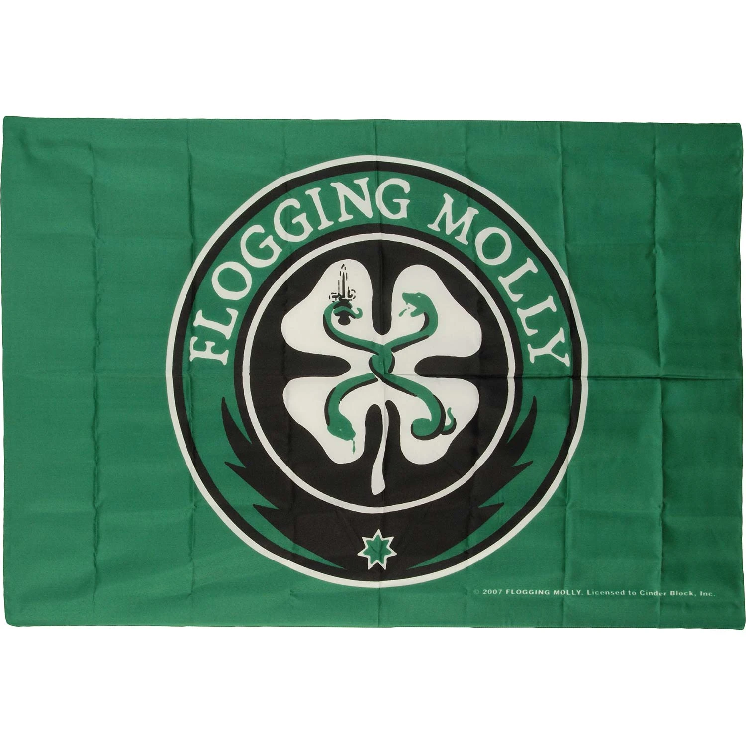 Shamrock Logo On Green BackgroundPoster Flag